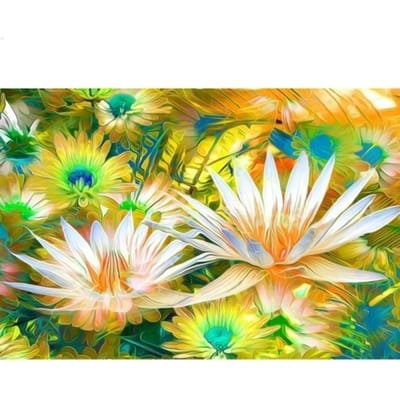 5D DIY diamant schilderij Lotus borduurwerk mozaïek kruissteek strass decor 20X30CM beige