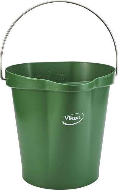 Vikan Emmer 56862 - 12 Liter - Groen - Stevige Emmer - Chemicaliën bestendig - Maximaal 100°C - Geschikt voor Voedselverwerking en Schoonmaakwerkzaamheden