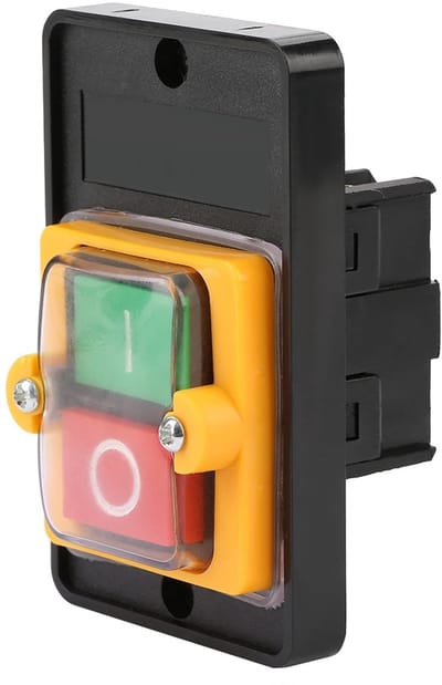 aladdien - Waterdichte drukknopschakelaar - AC 220V 380V - Eenvoudig te installeren - 10 A - Push Start Stop schakelaar - Geschikt voor gereedschaps...