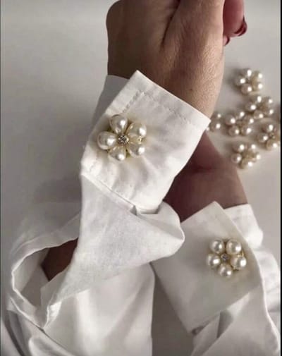 Knopen set kraag - button covers - knopen set - buttoncovers - decoratieve knopen - knopen voor op een blouse - knopen voor aan mouwen - knopen - button set - 2 paar - button covers - Afneembare Manchetten - moederdag - moederdag cadeautje