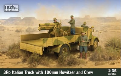 IBG Models Modelbouwpakket Militaire voertuigen - 35065 3Ro Italian Truck with 100mm Howitzer - and Crew Plastic - 1:35 - Modelbouw