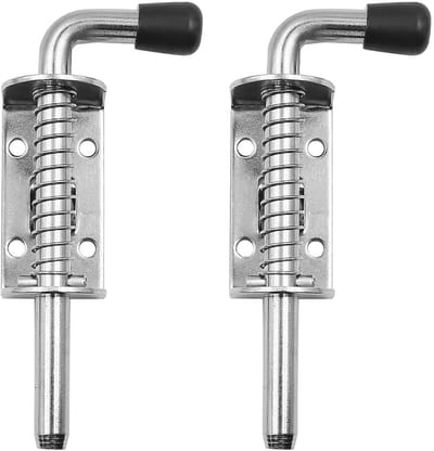 Dailygoods- Deurslot Roestvrij Staal - Veervergrendeling - Set van 2 - Corrosiebestendig - Duurzaam - Geschikt voor Tuindeuren/Garagedoelen - Sluiting
