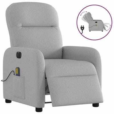 vidaXL - Massagestoel - elektrisch - verstelbaar - stof - wolk - grijs