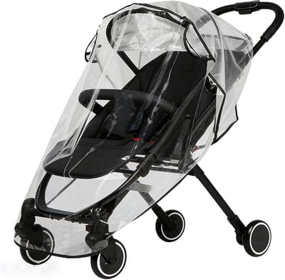 Universele regenhoes Geschikt voor kinderwagen, ademende regenhoes, beschermt je baby tegen wind en regen, eenvoudig te installeren, geurloos en duurzaam.
