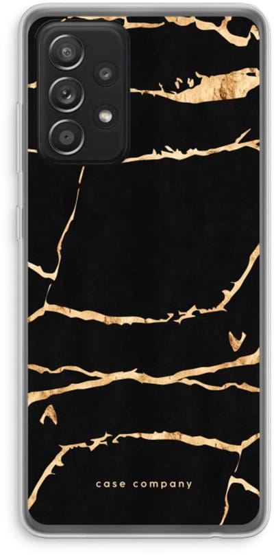Case Company® - Hoesje geschikt voor Samsung Galaxy A52s 5G hoesje - Gouden marmer - Soft Cover Telefoonhoesje - Bescherming aan alle Kanten en Schermrand