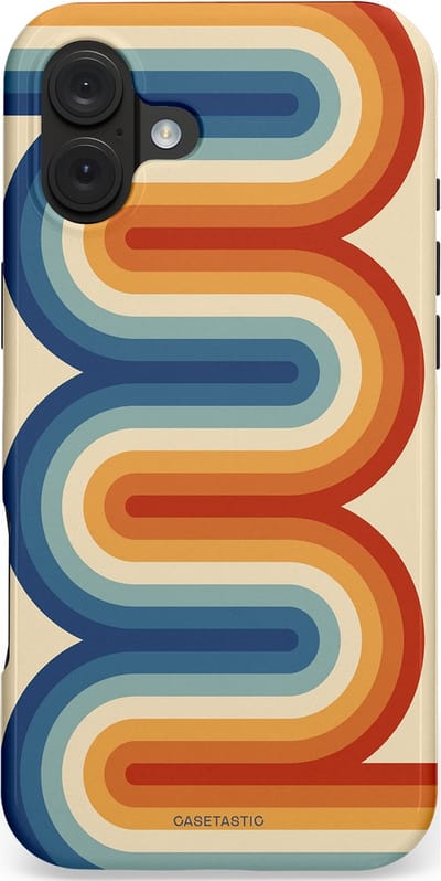 Casetastic hoesje geschikt voor Apple iPhone 16 Plus - MagSafe - Dubbellaagse bescherming - Vintage Boog - Fashion Case - Zand Terracotta Petrol Goud