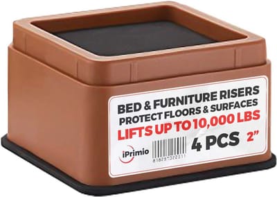 Bed- en meubelverhogers - 4-pack vierkante lift tot 6,3 cm - Duurzaam ABS-kunststof met antislip schuimgreep