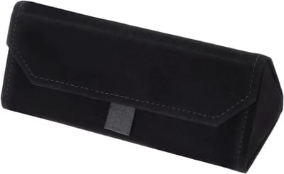 Opvouwbare brillenkoker voor zonnebrillen, driehoekige organizer met magnetische sluiting, suède case voor lenzen en brillen, zwart