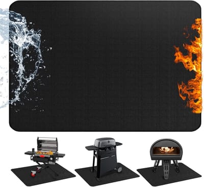 Brandwerende Mat, 60"×48" BBQ Hittebeschermingsmat 152 ×122 cm Herbruikbare Grote Grillmat voor Gasgrill Vloer Buiten Patio Dek Gazon Kamperen Opvouwbare Patio Accessoires