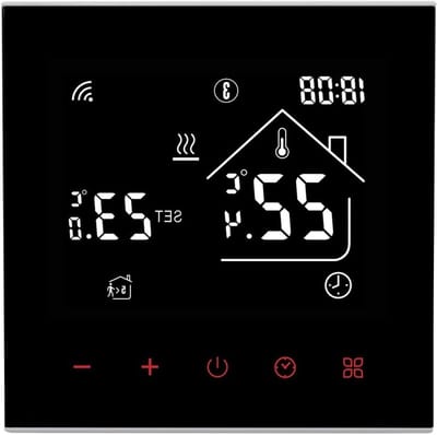 Slimme Thermostaat - Vloerverwarming Bediening - Energie Besparen - App Bediening - AC 90-240V - Zwart
