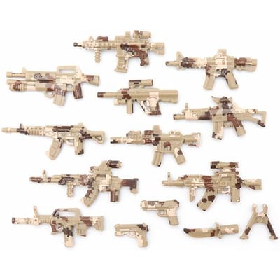 Armored Vehicle Heavy Weapons Building Block Military Dolls Toy Special Forces Commando SWAT Police Soldier Model Figure Toys beige