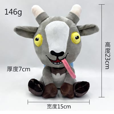 Schattig Geiten Pluche Speelgoed Zacht Knuffeldier Pop Geïnspireerd door Goat Simulator Uniek Ontwerp met Lange Tong Perfect Verjaardagscadeau voor Gamers Verzamelaars Kinderen 23cm grijs