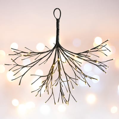 Lomera LED Decoratieve Maretak - Warm Witte Led's - Flexibel PVC Takjes - Spatwaterdicht Adapter - Geschikt voor Binnen en Buiten - IP44 Beschermwaarde - Kerstdecoratie - Feestverlichting