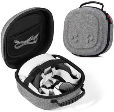 Meta Quest 3 Draagtas - VR-headset Compatibel met Meta Quest 3S/3/2 & Vision Pro - Grijs