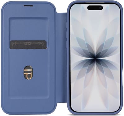 Portemonnee Hoesje Geschikt voor Apple iPhone 17 | Compatibel met MagSafe / Qi2 | Wallet Book Case met Magneet | Beschermhoes met Pasjeshouder | Transparant / Blauw