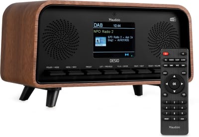 DAB radio - Audizio Desio - Retro radio - DAB, DAB+ en FM - Radio met Bluetooth - Houtlook donker