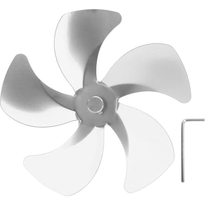 Kachelventilator Blad Vervanging Aluminiumlegering Verbeter Warme Luchtcirculatie Haardventilator 5 Bladen voor zilver