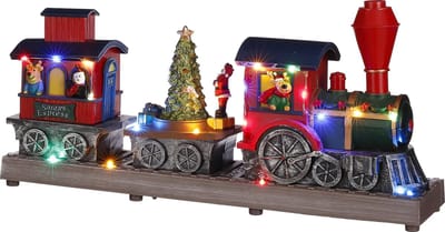 Luville - Santa express battery operated - l37xw8,5xh17,5cm - Kersthuisjes & Kerstdorpen