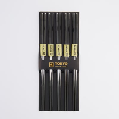 Tokyo Design Studio – Chopsticks – Eetstokjes Set – RVS – Zwart – 5 paar