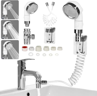 Dailygoods - Handdouche voor Wastafel met Slang en Houder - Wit