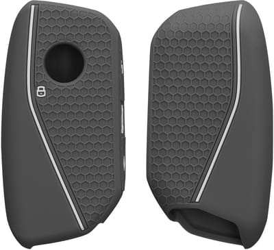 kwmobile autosleutel hoesje geschikt voor BMW 4-knops X7 X1 U11 iX ix1 7-serie G07 I7 autosleutel hoes - TPU autosleutel behuizing - Beschermende auto sleutel case - Sleuteletui in donkergrijs