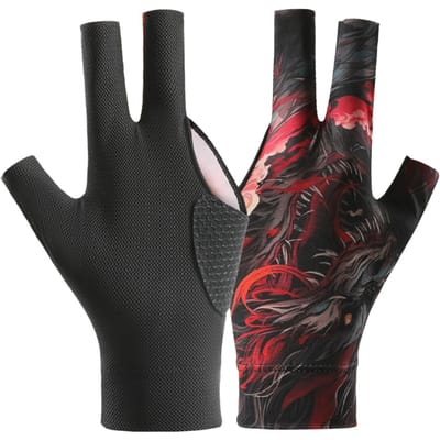 Loogdeel 1 Pièce Gants de Billard Professionnels Respirants Silicone Doux Haute Élasticité Sans Doigts Snooker Pool