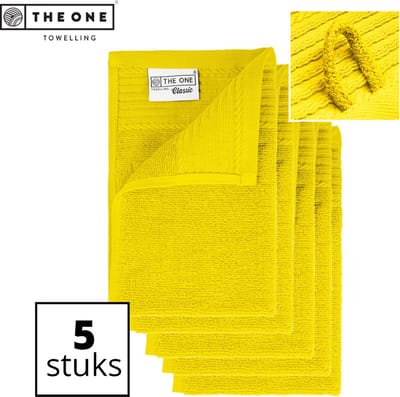 The One Towelling Classic Gastendoeken - 30 x 50 cm - 5 Stuks - Voordeelverpakking - Hoge vochtopname - 100% Zacht katoen - Geel