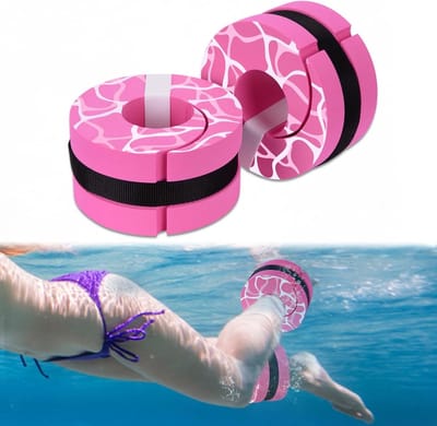 Hoogwaardige EVA zwemboeien voor watergymnastiek, aerobics en zwemmen met verstelbare enkel- en armbanden (Roze)