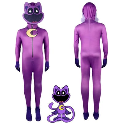 Lachende Beestjes Poppy Cosplay Kinderkostuum Halloween Strakke Onesie Cosplay Kostuum Speeltijd Jumpsuit Feest Bodysuit Kinderen 160&Poppy Playtimecos purple