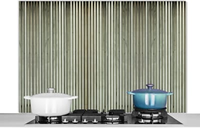 Spatscherm keuken 120x80 cm - Kookplaat achterwand Retro - Industrieel - Golfplaat - Patronen - Muurbeschermer - Spatwand fornuis - Hoogwaardig aluminium