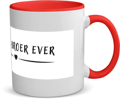 Akyol - beste broer ever koffiemok - theemok - rood - Broer - brother - leuk cadeau voor je broer - 350 ML inhoud