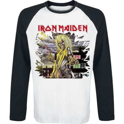 Iron Maiden Shirt met lange mouwen - Killers Shatter - S tot 3XL - voor Mannen - wit-zwart
