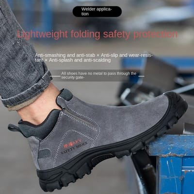 Chaussures d'assurance travail Chaussures isolantes pour hommes, Anti-écrasement, Anti-perforation et Chaussures de protection respirantes 37 gray