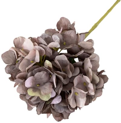Allecto - Kunsthydrangea Bloemen - Realistische Bloemen voor Decoratie - Grijze Lange Stelen - Perfect voor Huiskamer - Mooie Bloemstukken - Voor I...