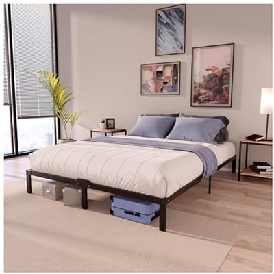 Metalen Bedframe 120x200 cm met Lattenbodem - Eenvoudige Montage en Opbergruimte