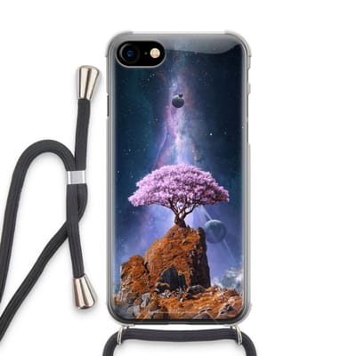 Case Company® - Hoesje met koord geschikt voor iPhone SE 2020 hoesje met Koord - Ambition - Telefoonhoesje met Zwart Koord - Bescherming aan alle Kanten en Over de Schermrand