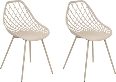CANTON II - Eetkamerstoel - Beige - Synthetisch materiaal