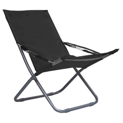 vidaXL - Opklapbare - stoelen, - 2 - stuks, - stof, - zwart