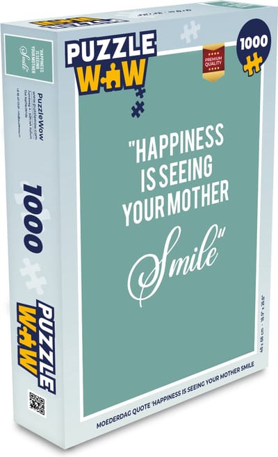Puzzel Quotes - Happiness is seeing your mother smile - Spreuken - Moeder - Legpuzzel - Puzzel 1000 stukjes volwassenen