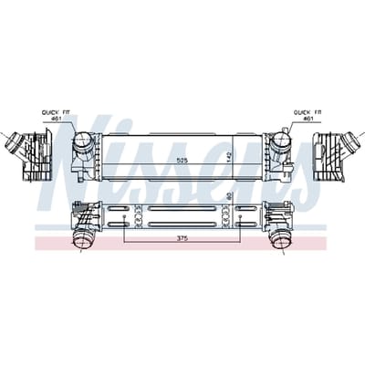 Lage-temperatuurRadiator, laadluchtRadiator NISSENS 961596