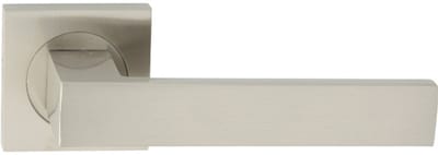 Domino® Deurklink QUBIK-QR M9 - Nikkel gelakt - Deurkruk, Deurbeslag, Deurklinken voor Binnen - Deurbeslag van aluminium - Deurklink voor kamerdeur, kantoordeur, kelderdeur en binnendeur