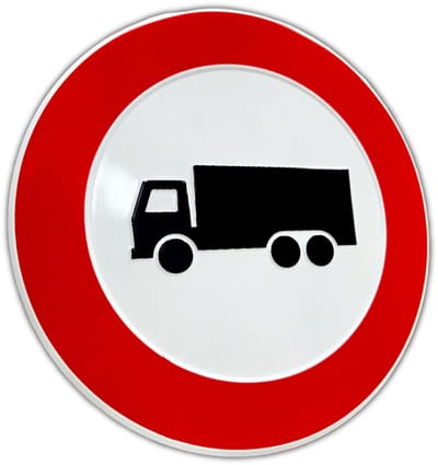Verboden voor Vrachtverkeer - Aluminium Geperst - Rond Bord - Ø 24cm
