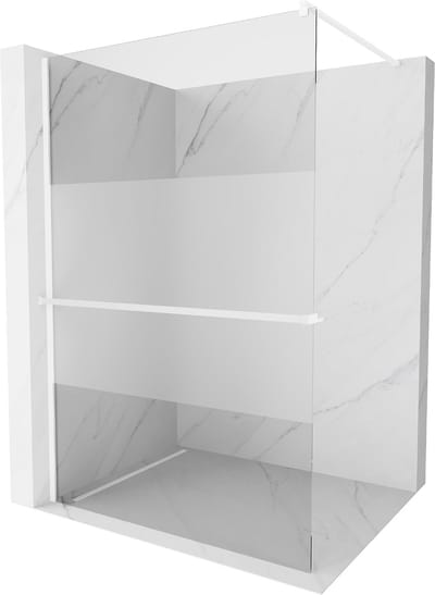 Mexen Kioto+ douchewand met plank Walk-in 70 x 200 , transparant/ijs, wit - 800-070-121-20-35