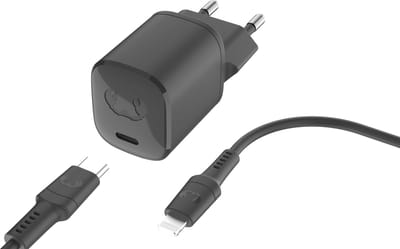 Fresh 'n Rebel USB-C mini Snellader - Inclusief oplaadkabel voor iPhone (2m) - 20W PD - USB-C oplader - Compact en Veilig - Storm Grey