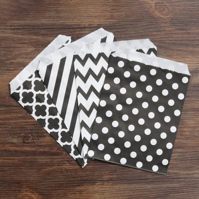 13x18cm Kraftpapier Voedselverpakking Zakjes Kleine Voedselveilige Papieren Zakjes voor Snack Traktatie Koekje zwart