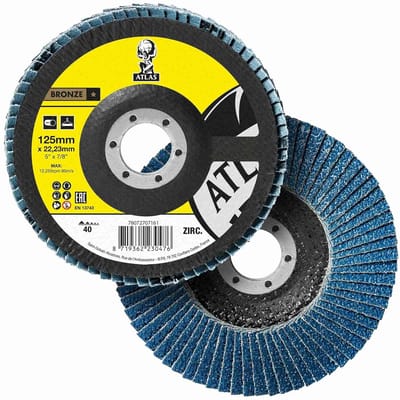 Set van 5 Schuurvlakken Conisch 125 mm Korrel 40 voor Metaalbewerking