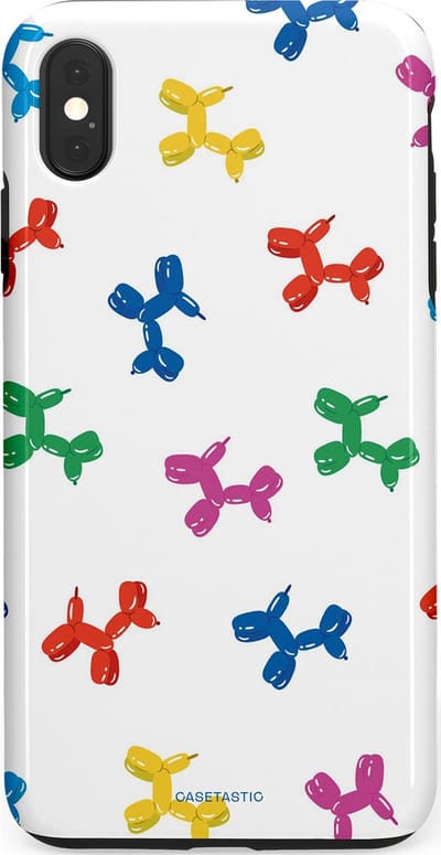 Casetastic Hoesje Geschikt voor Apple iPhone Xs Max - Stijlvolle Beschermende Duo-layer Case - Ballonnen hondje