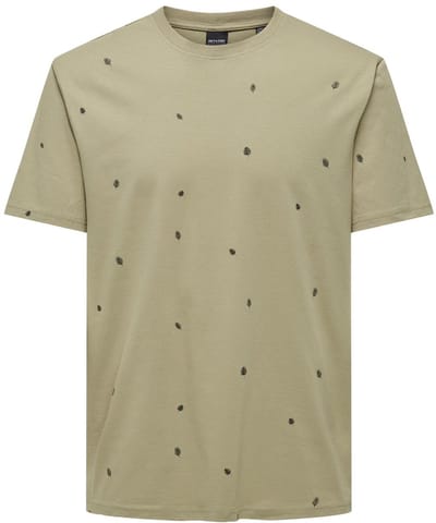 Only & Sons Dave Reg T-shirt Met Korte Mouwen Beige M Man