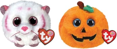 Ty - Knuffel - Teeny Puffies - Tabor Tiger & Halloween Pumpkin