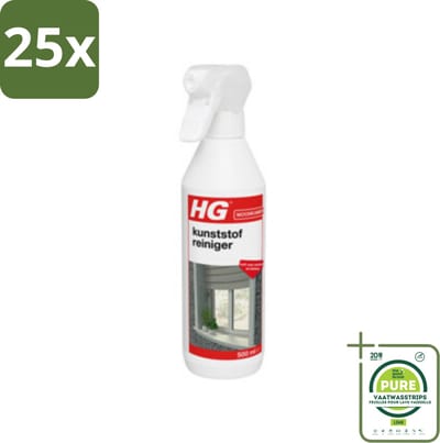 25 x HG Kunststof Reiniger 500 ml - Grootverpakking - Kunststofreiniger - Schoonmaakmiddel - Verfreiniger - Behangreiniger - Kunststof Schoonmaken